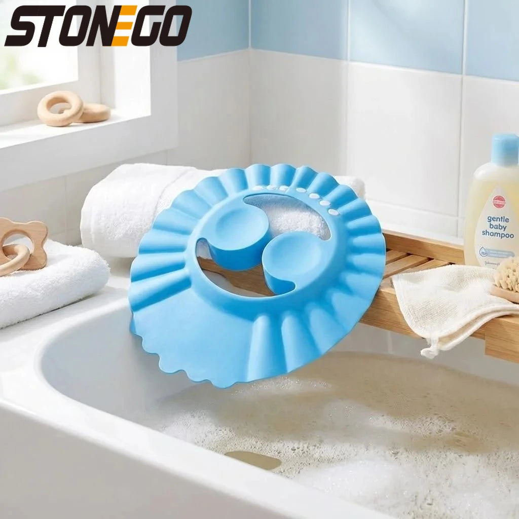 Adjustable Baby Shower Cap Ear Protection Shampoo Hat for Infants Toddlers Bath Time Accessories