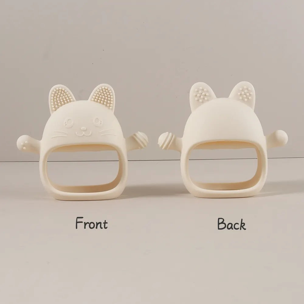 Personalized Baby Teether Custom Name Silicone Glove Cute Bunny Easter Rabbit Shaped Anti-Sucking Hand Guard