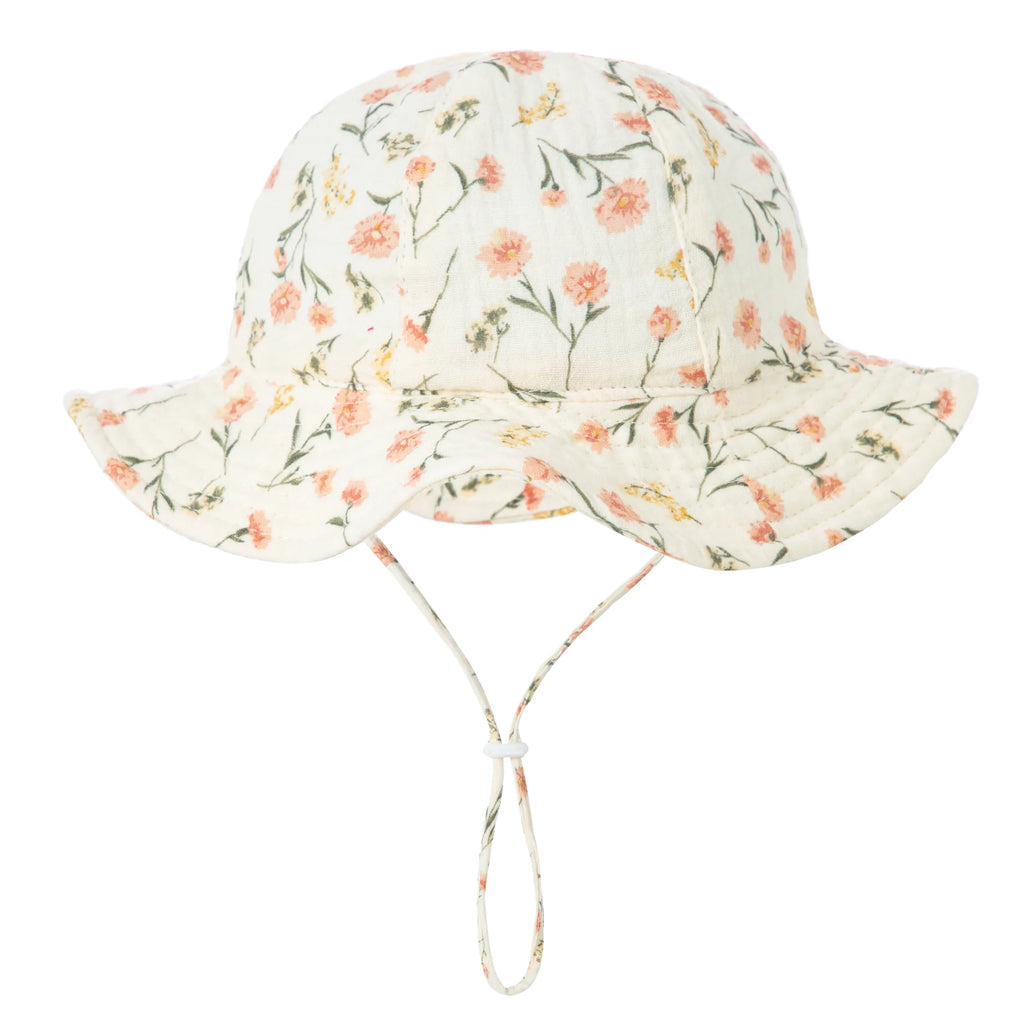 Baby Cotton Bucket Hat New Children Sunscreen Outdoor Caps Boys Girls Print Panama Hat Unisex Beach Fishing Hat For 3-12 Months
