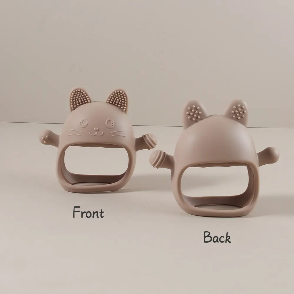 Personalized Baby Teether Custom Name Silicone Glove Cute Bunny Easter Rabbit Shaped Anti-Sucking Hand Guard