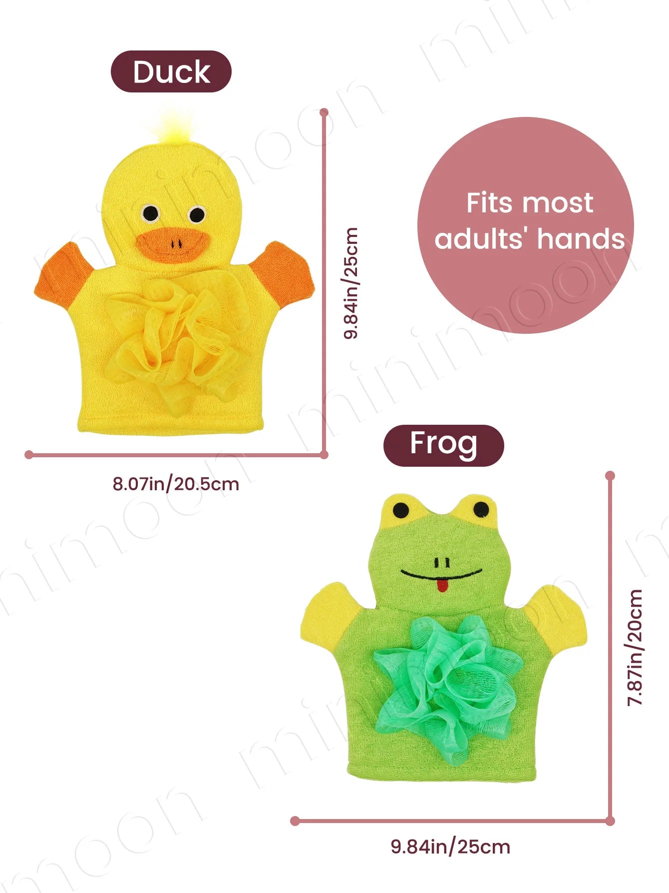 Cartoon Animal Bath Gloves for Kids, Exfoliating & Massage for Fun and Effective Bath Time