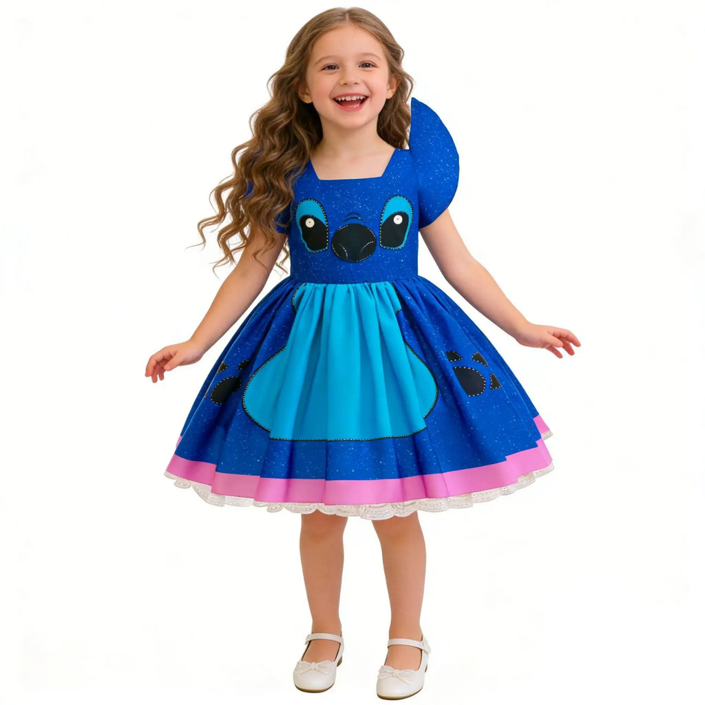 Alien Dogyy Cute Role Play Costume Girl Cartoon Cosplay Apparel Halloween No. 626 Destroyer Blue Little Monster Vestido 2-10Yrs