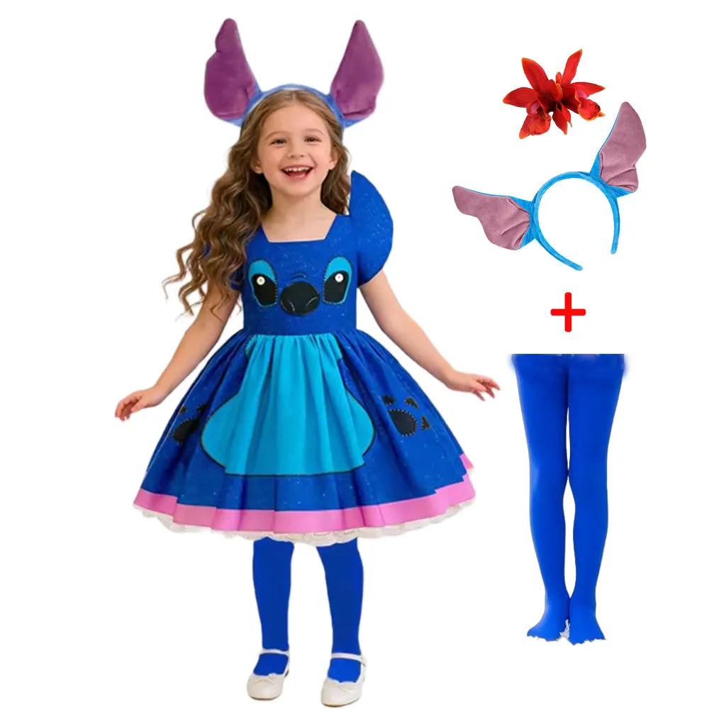 Alien Dogyy Cute Role Play Costume Girl Cartoon Cosplay Apparel Halloween No. 626 Destroyer Blue Little Monster Vestido 2-10Yrs