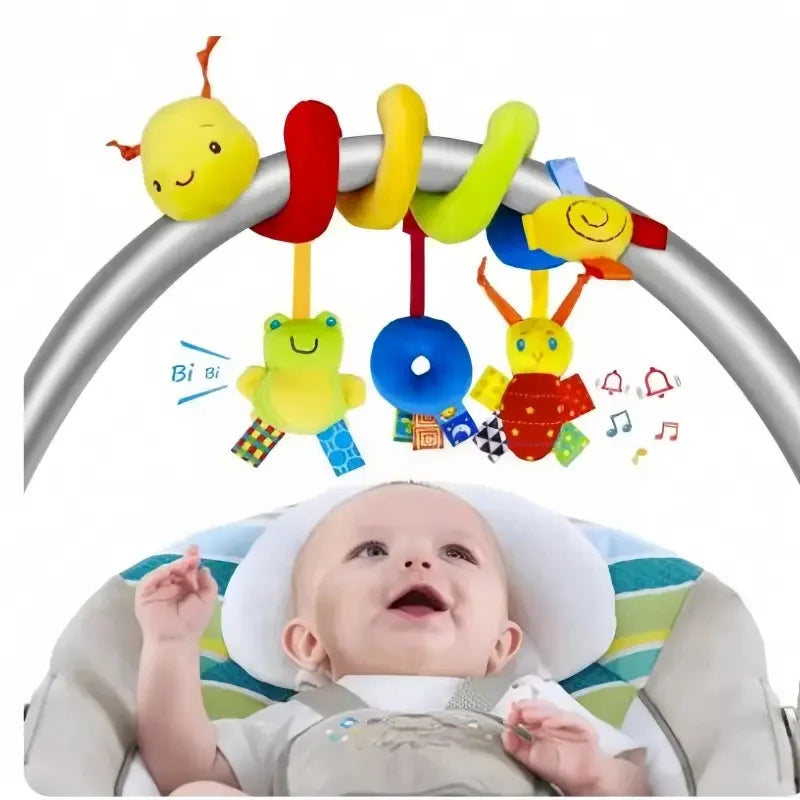 Car Seat Toys Infant Baby Spiral Activity Hanging Rattle Toys Plush Hanging Stroller Sensory Toys For Newborn Gift