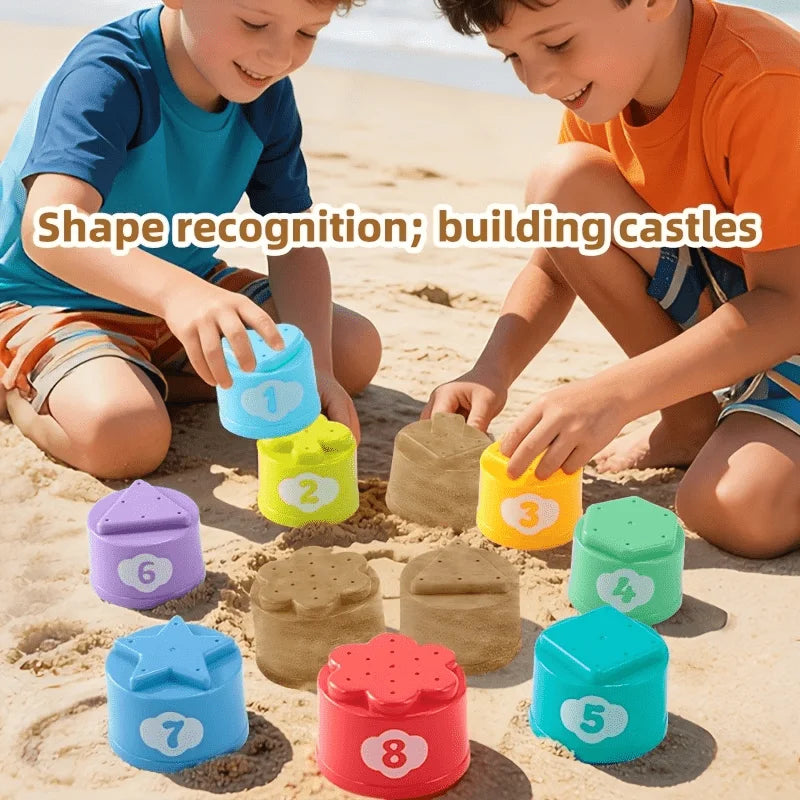 Kids Stacking Cups Rainbow Fold Cup Baby Early Education Puzzle Toy Color Sorting Training Hand Speed Competition Birthday Gifts
