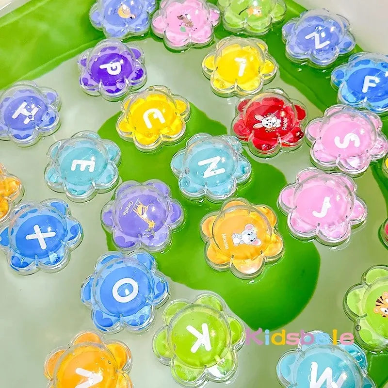 Baby Bath Toys, Floating Alphabet Number Animal Balls, Early Education Cognitive Color Recognition, Sensory Bath Time Gift