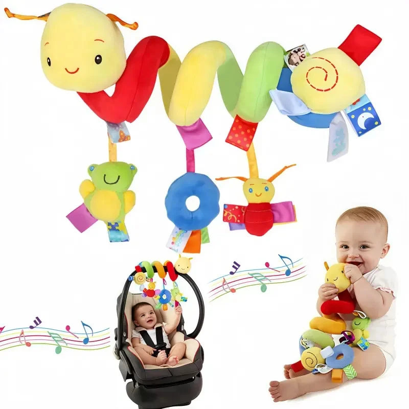 Car Seat Toys Infant Baby Spiral Activity Hanging Rattle Toys Plush Hanging Stroller Sensory Toys For Newborn Gift