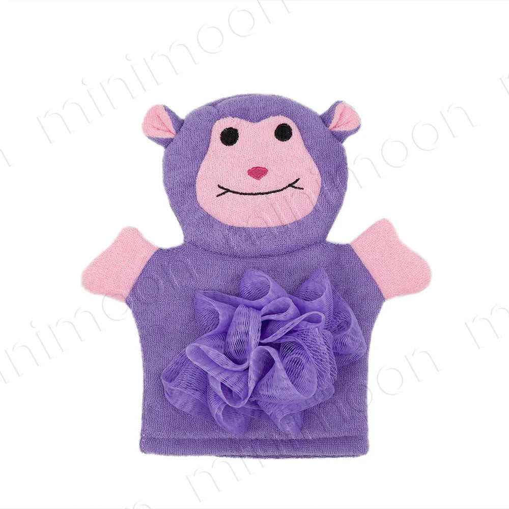 Cartoon Animal Bath Gloves for Kids, Exfoliating & Massage for Fun and Effective Bath Time
