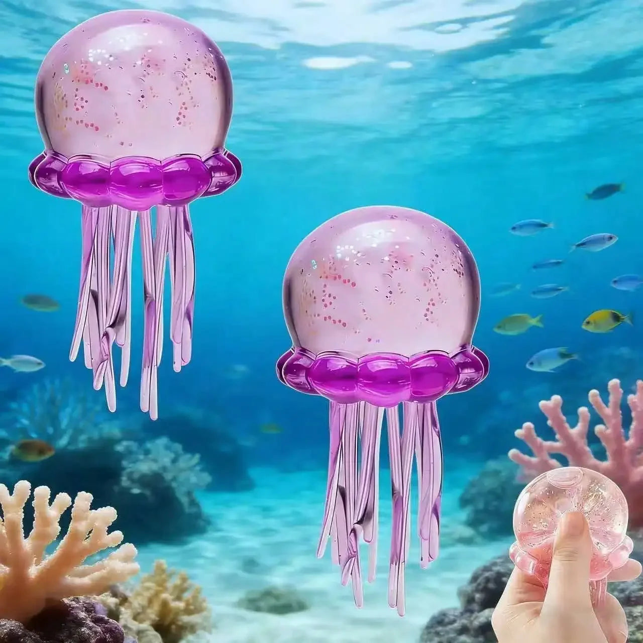 Shiny Jellyfish Squishies - Super Squeeze Sensory Putty, Stress Relief Toy Suitable For Children And Adults, Ideal Easter And Birthday Gift