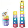 Kids Stacking Cups Rainbow Fold Cup Baby Early Education Puzzle Toy Color Sorting Training Hand Speed Competition Birthday Gifts