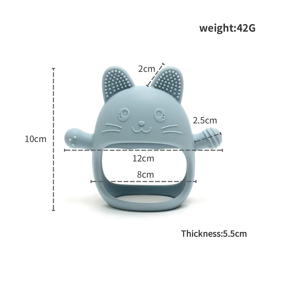 Personalized Baby Teether Custom Name Silicone Glove Cute Bunny Easter Rabbit Shaped Anti-Sucking Hand Guard