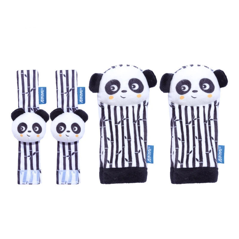 Foot Finders & Wrist Rattles for Infants Toys Black and White Sensory Toys Baby Essentials for Newborn Wrist Rattle Baby Gifts