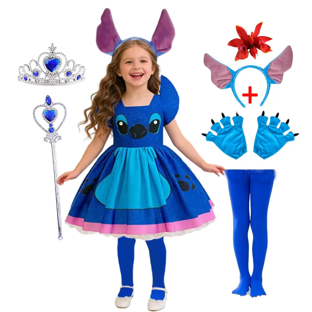 Alien Dogyy Cute Role Play Costume Girl Cartoon Cosplay Apparel Halloween No. 626 Destroyer Blue Little Monster Vestido 2-10Yrs