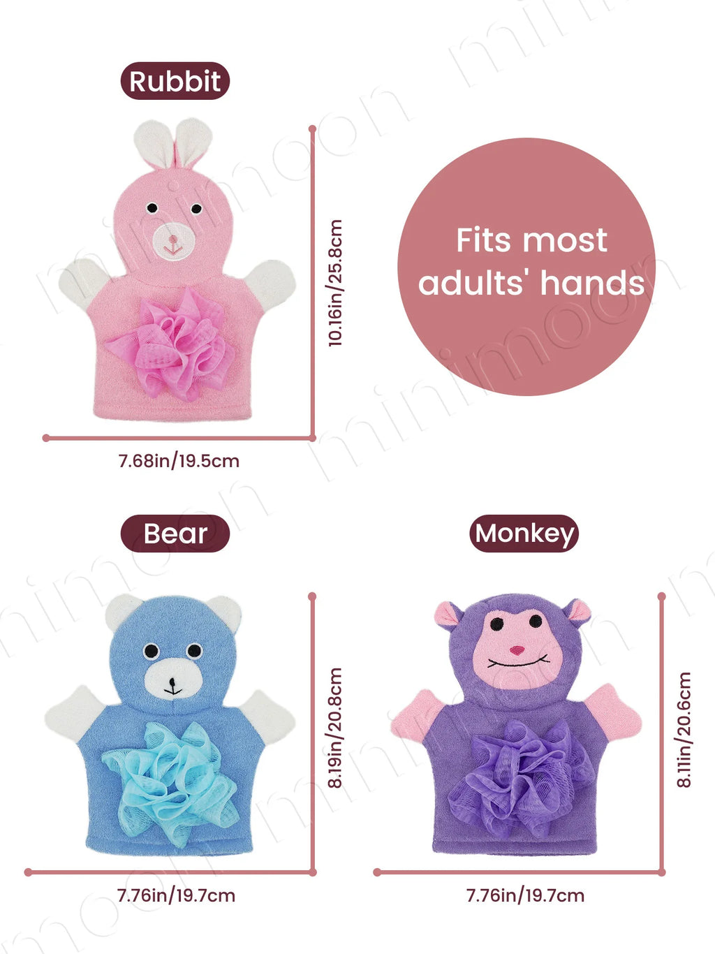 Cartoon Animal Bath Gloves for Kids, Exfoliating & Massage for Fun and Effective Bath Time