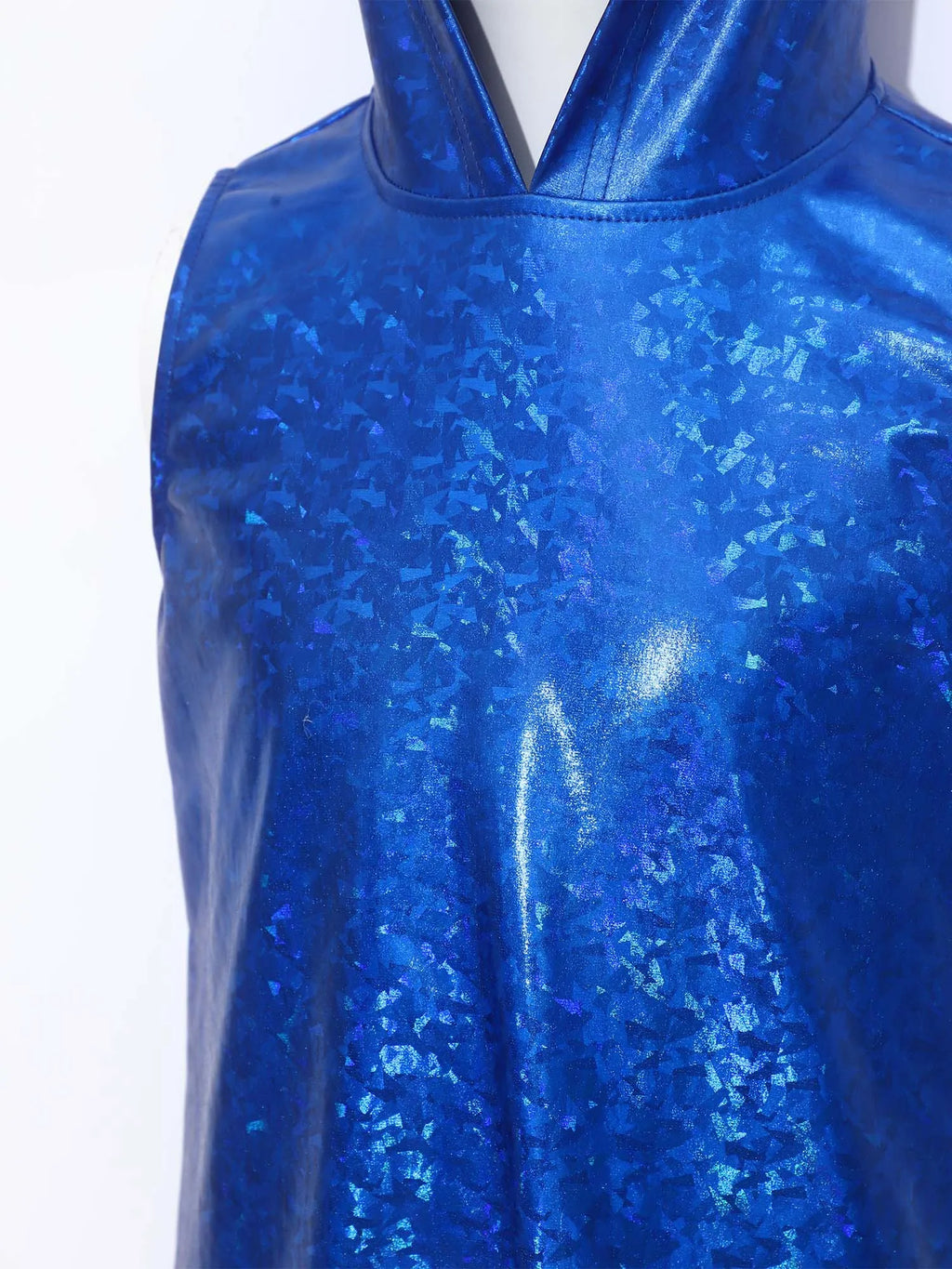 Girls Dinosaur Dress Metallic Gloss Cosplay Costumes Sleeveless Hooded 3D Tail Design Dress for Stage Performance Theme Party