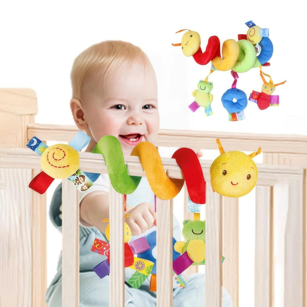 Car Seat Toys Infant Baby Spiral Activity Hanging Rattle Toys Plush Hanging Stroller Sensory Toys For Newborn Gift