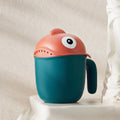 Baby Bath Shower Head Rinse Cup Cartoon Shark Cute Shower Washing Bathroom Accessories Bathing Toys for 0-6 Years Old Baby
