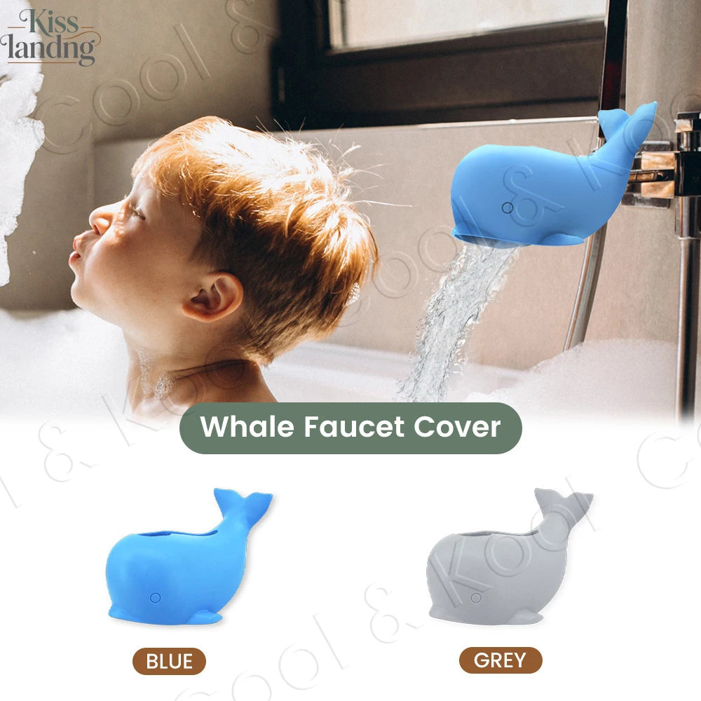 Whale Shaped Faucet Protector, Fun & Soft Silicone Cover to Guard Baby from Bumps During Bath Time