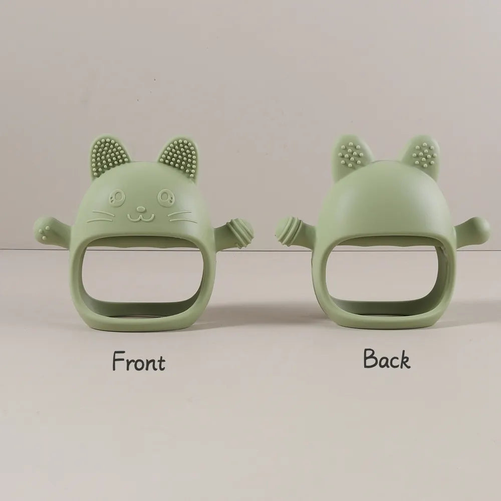 Personalized Baby Teether Custom Name Silicone Glove Cute Bunny Easter Rabbit Shaped Anti-Sucking Hand Guard