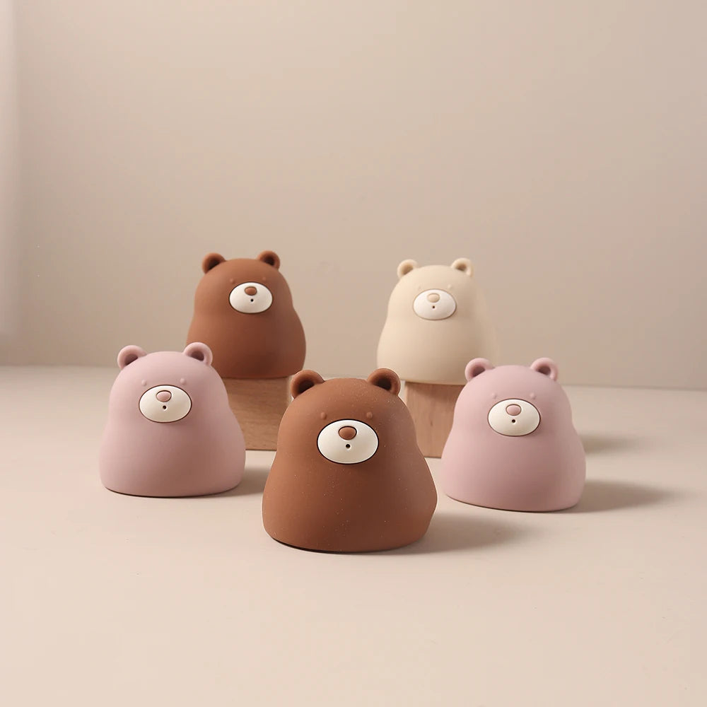 Cute Silicone Squeaky Bear Bath Toy - Safe Floating Water Toy for Baby Toddler Bath Time Fun, BPA Free