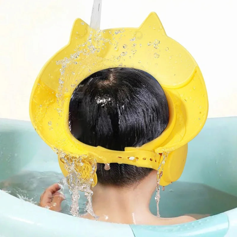 Baby Hair Wash Water Shield, Anti-Water Eyes, Soft Adjustable Silicone, Toddler Waterproof Bath Cap, Bath Time Essential