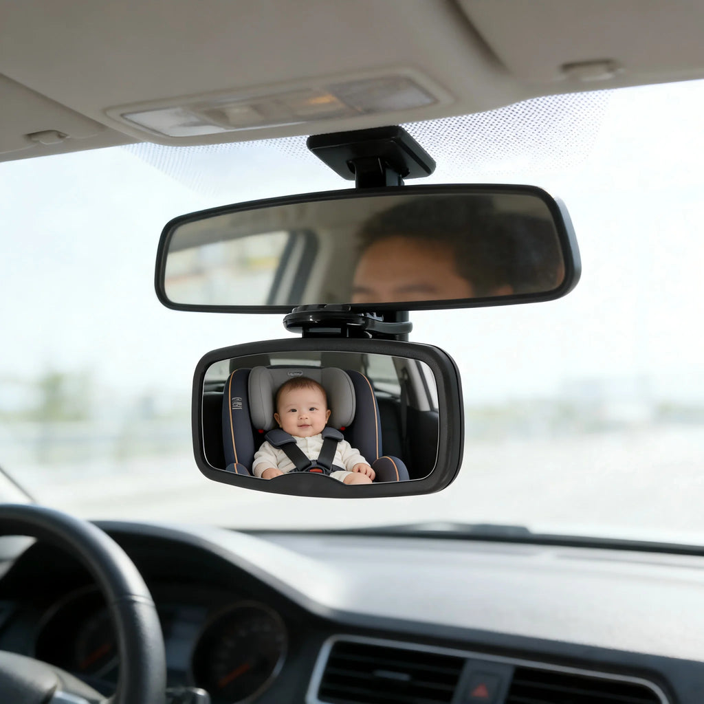 1PC & 2PC Shatterproof & Shakeproof Forward Facing Baby Car Mirror - Clip On Car Mirror for Baby, Newborn Essentials