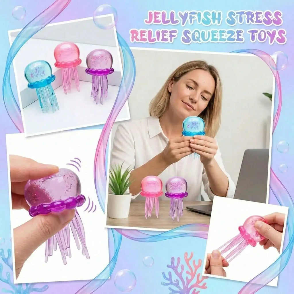 Shiny Jellyfish Squishies - Super Squeeze Sensory Putty, Stress Relief Toy Suitable For Children And Adults, Ideal Easter And Birthday Gift