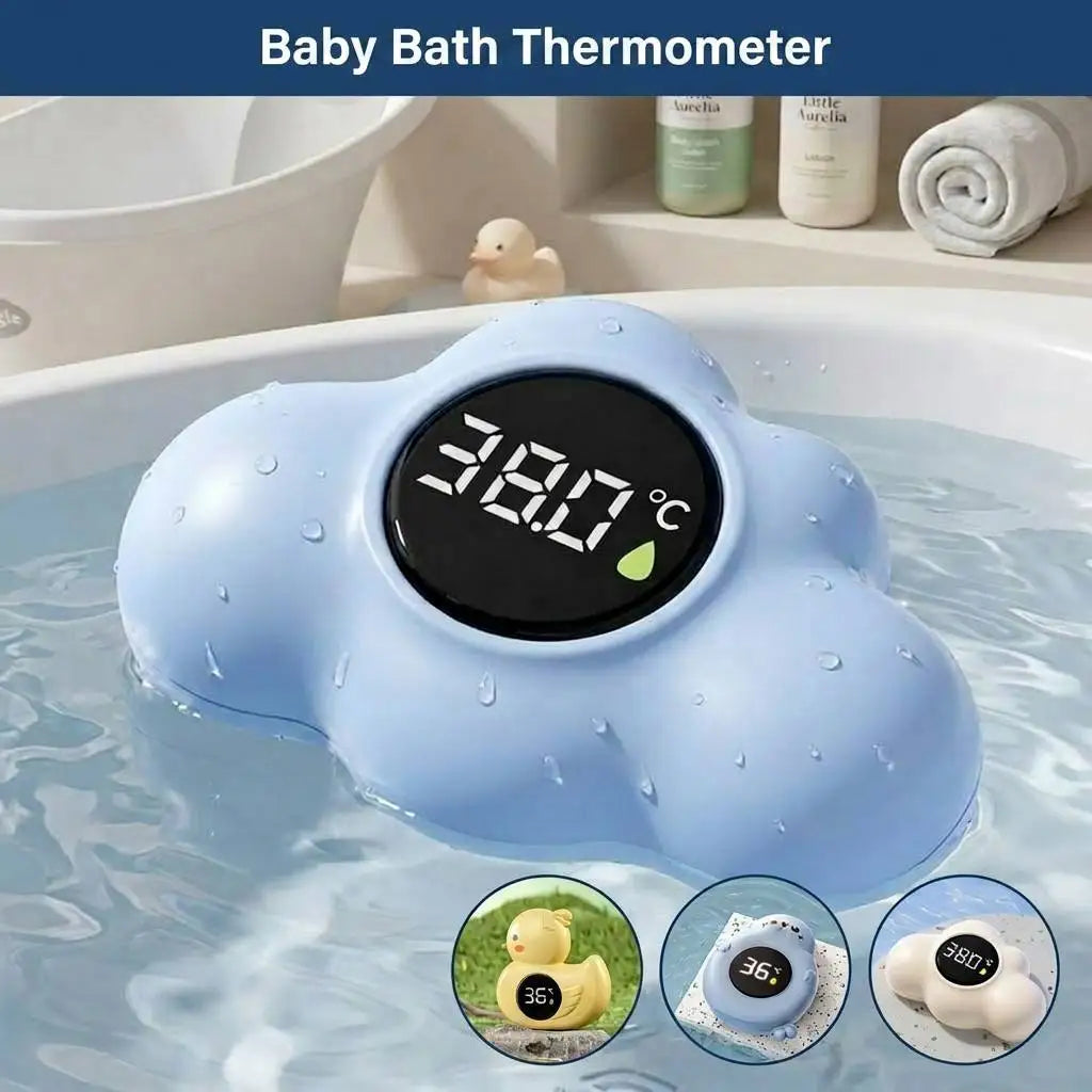 Floating Baby Bath Thermometer with LED Display, Cartoon Digital Water Temperature Tester for Safe Tub Time