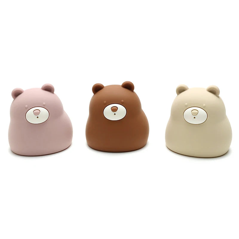Cute Silicone Squeaky Bear Bath Toy - Safe Floating Water Toy for Baby Toddler Bath Time Fun, BPA Free