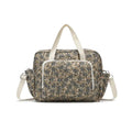 Nylon Crossbody Chic Bear & Tulip Embroidered Diaper Bag with Stroller Clip for Youngsters Travel Essentials