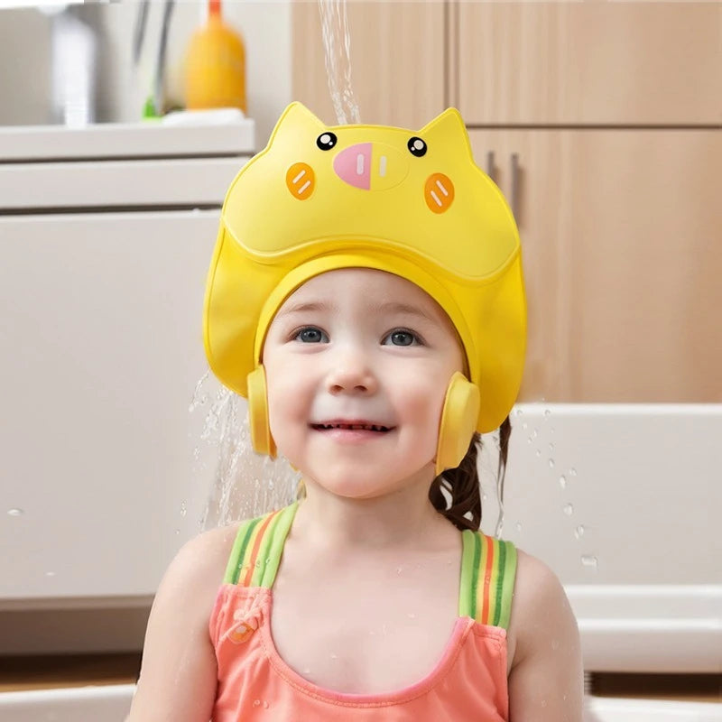 Baby Hair Wash Water Shield, Anti-Water Eyes, Soft Adjustable Silicone, Toddler Waterproof Bath Cap, Bath Time Essential