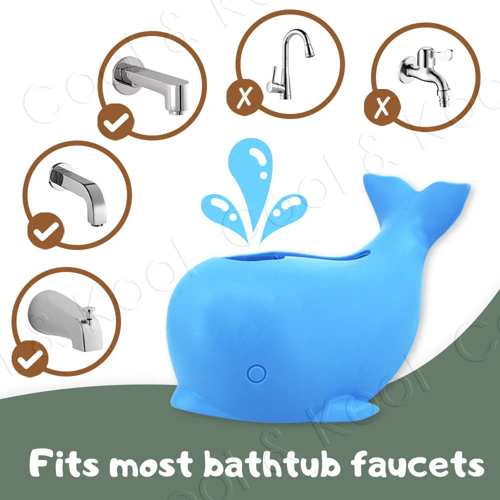 Whale Shaped Faucet Protector, Fun & Soft Silicone Cover to Guard Baby from Bumps During Bath Time