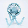 Portable Oscillating Pram Fan Mini Handheld Personal Car Seat Baby Fan with Flexible Tripod Clip-on USB Battery Operated